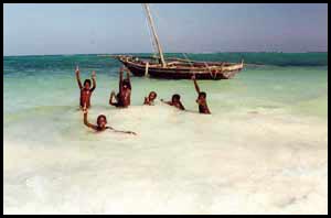 Swimming in Zanzibar